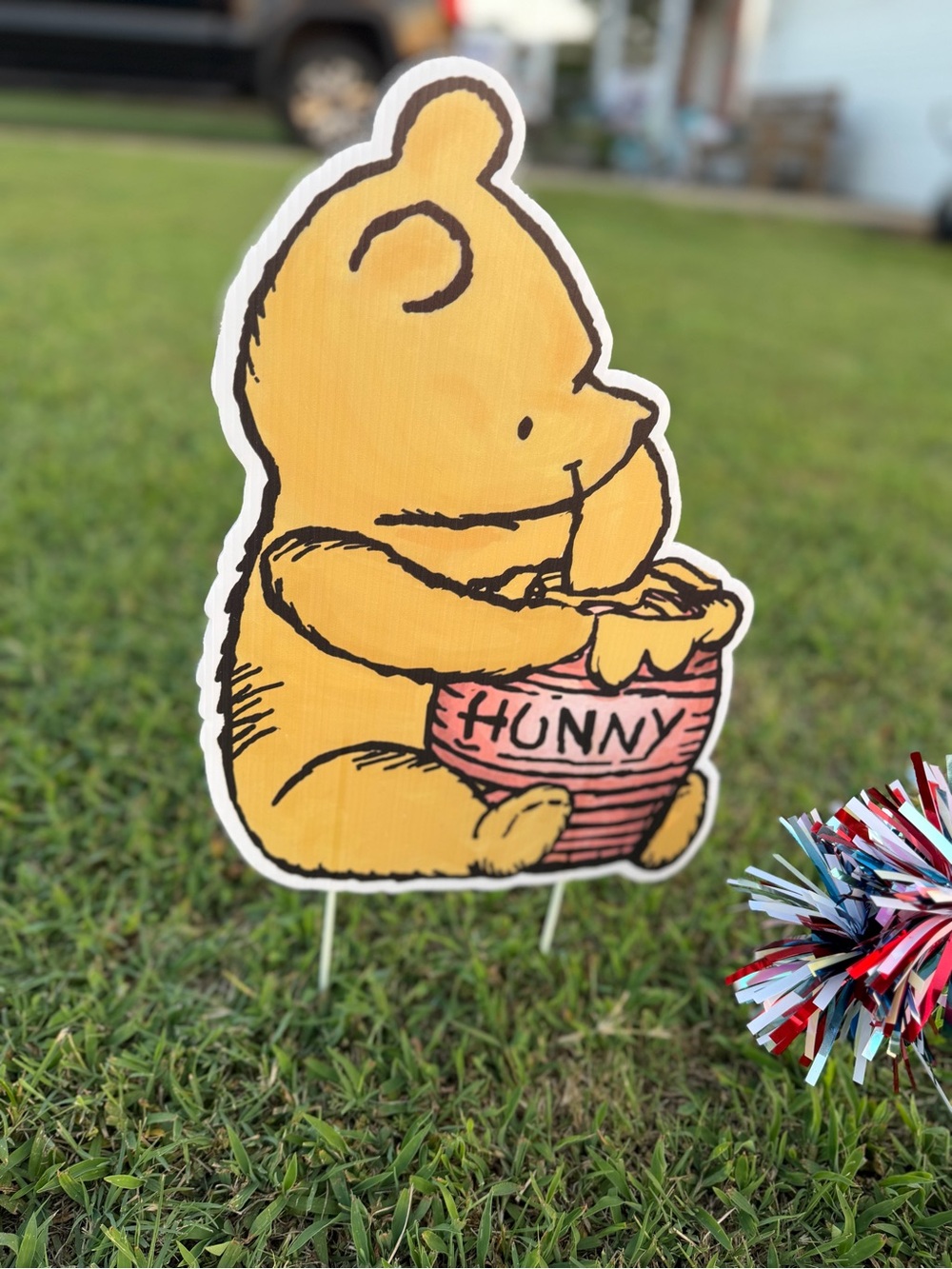 Winnie The Pooh & Friends Style 'Hunny' Yard Party Sign decor